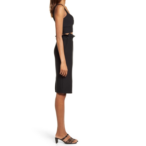 NEW KATIE MAY Black Knit RUFFLE WAIST Always Trending PENCIL Pocket SKIRT S - Picture 9 of 16